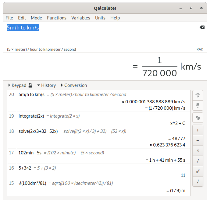 Calculation History